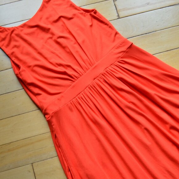 Boden Women's Sleeveless Smock Waist Midi Dress US 6R Orange - Picture 10 of 11